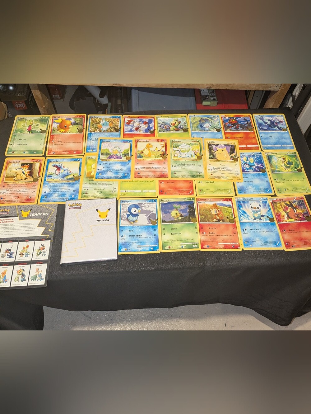 Pokemon 25th Anniversary Complete Set Of Jumbo Cards With Binder And Checklist